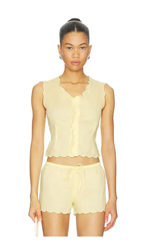 Montce X Elsa Hosk Scalloped Vest Top