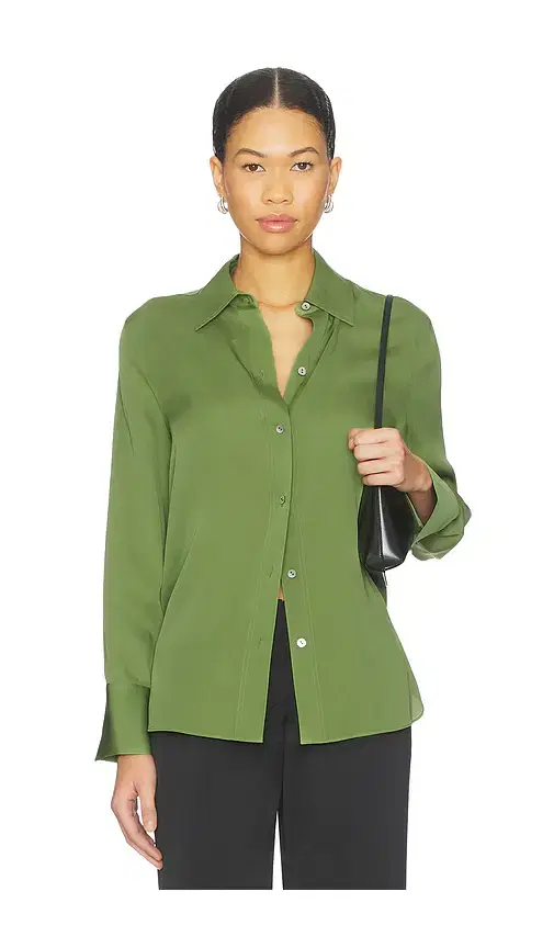 Vince Long Sleeve Button Down Blouse