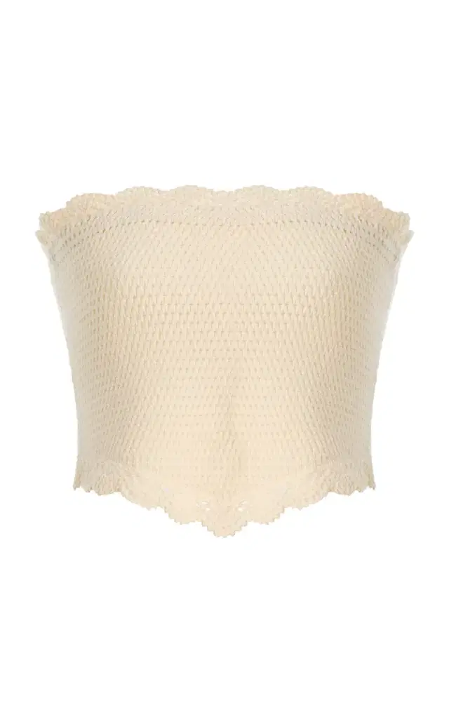 Posse Dylan Strapless Crocheted Crop Top