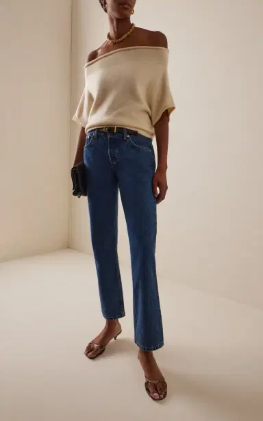 EB Denim Ariel Rigid Mid-Rise Wedgie Straight-Leg Jeans | Thumbnail 2