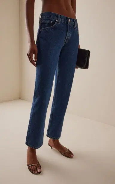 EB Denim Ariel Rigid Mid-Rise Wedgie Straight-Leg Jeans | Thumbnail 3