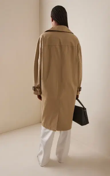 House of Dagmar Double-Breasted Cotton Long Trench Coat | Thumbnail 4 House of Dagmar Double-Breasted Cotton Long Trench Coat | Thumbnail 4