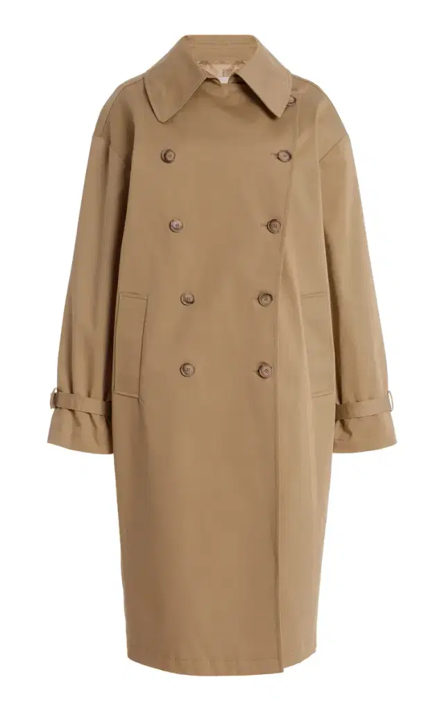 House of Dagmar Double-Breasted Cotton Long Trench Coat