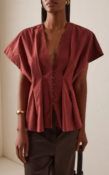 House of Dagmar Cinched Cotton Top | Thumbnail 3