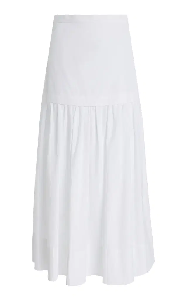 House of Dagmar Drop-Waist Cotton Maxi Skirt