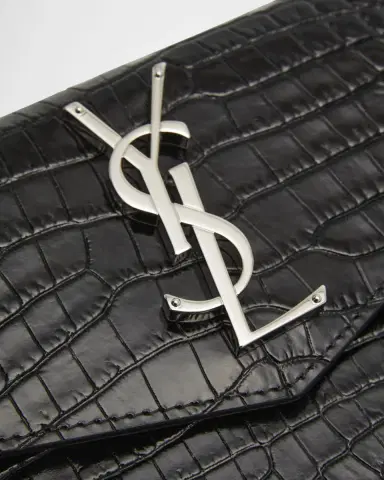 Saint Laurent Uptown YSL Pouch in Croc-Embossed Leather | Thumbnail 4 Saint Laurent Uptown YSL Pouch in Croc-Embossed Leather | Thumbnail 4