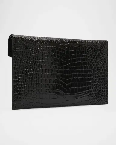 Saint Laurent Uptown YSL Pouch in Croc-Embossed Leather | Thumbnail 5 Saint Laurent Uptown YSL Pouch in Croc-Embossed Leather | Thumbnail 5