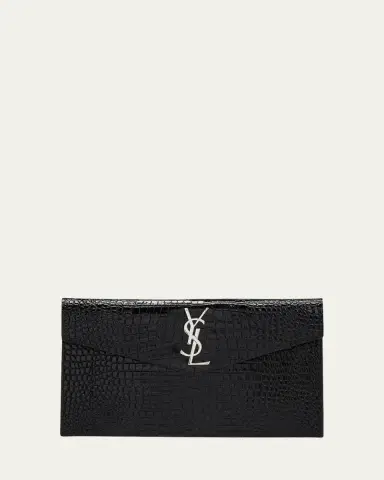 Saint Laurent Uptown YSL Pouch in Croc-Embossed Leather | Thumbnail 9 Saint Laurent Uptown YSL Pouch in Croc-Embossed Leather | Thumbnail 9