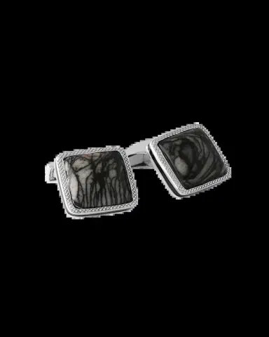 Tateossian Marble Quartzite Silver Cufflinks | Thumbnail 2 Tateossian Marble Quartzite Silver Cufflinks | Thumbnail 2