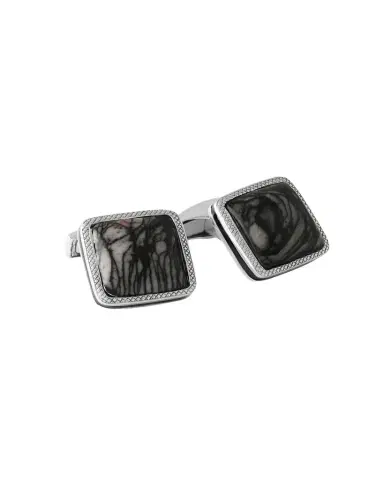 Tateossian Marble Quartzite Silver Cufflinks | Thumbnail 1 Tateossian Marble Quartzite Silver Cufflinks | Thumbnail 1