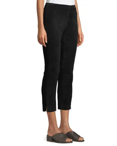 Vince Stretch-Suede Split Hem Crop Pants | Thumbnail 3
