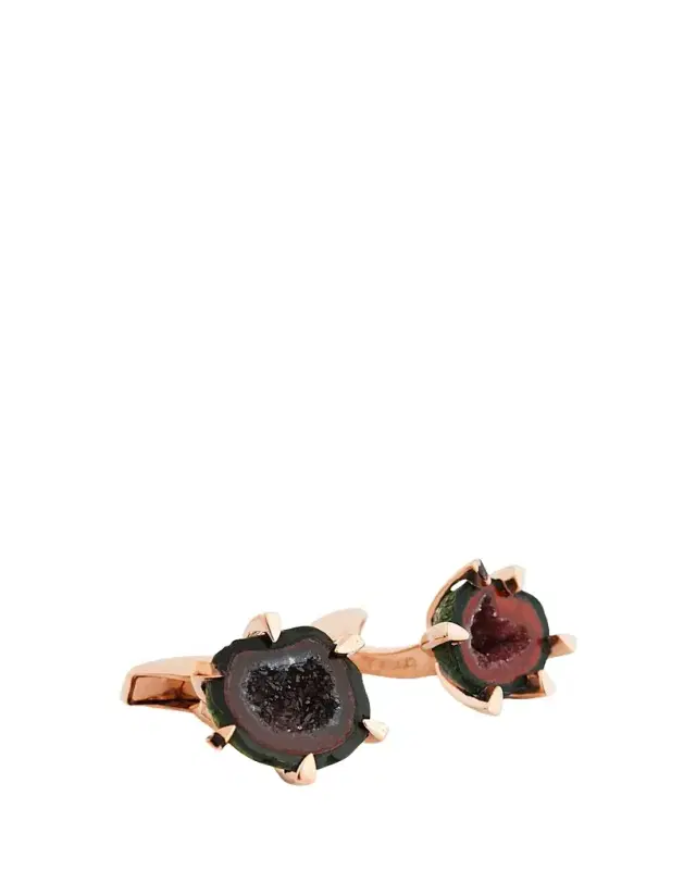 Geode Rose Golden Cuff Links