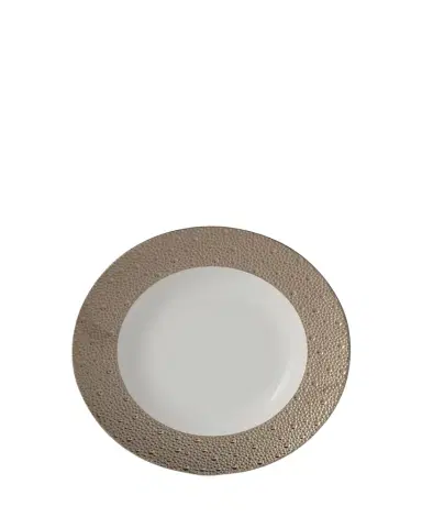 Bernardaud Ecume Platinum Rim Soup Plate, 9" | Thumbnail 1
