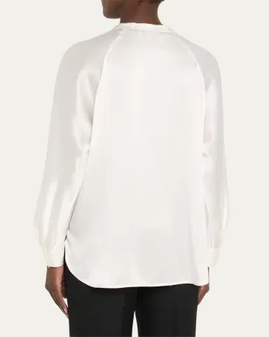 Vince Silk Band-Collar Blouse | Thumbnail 7