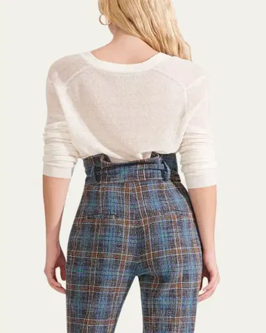 Veronica Beard Soren V-Neck Twisted-Hem Sweater | Thumbnail 3