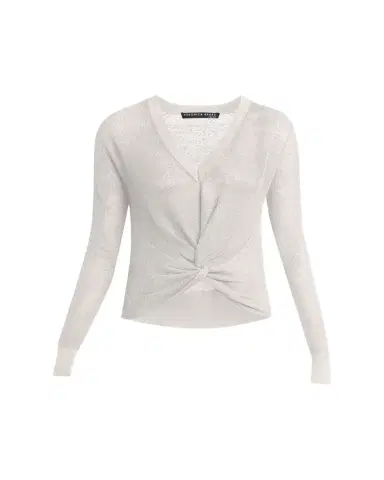 Veronica Beard Soren V-Neck Twisted-Hem Sweater | Thumbnail 1