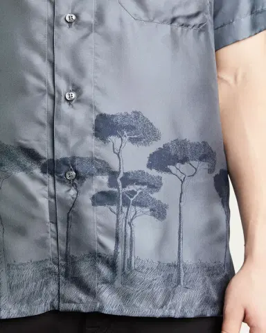 Brioni Men's Roman Tree-Print Silk Camp Shirt | Thumbnail 5 Brioni Men's Roman Tree-Print Silk Camp Shirt | Thumbnail 5