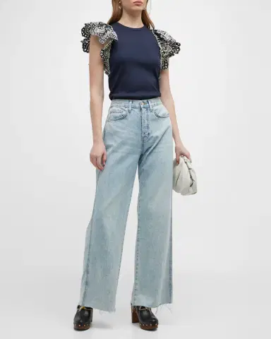 Veronica Beard Taylor Wide-Leg Jeans | Thumbnail 2