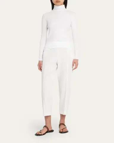 Vince Essential Long-Sleeve Cotton Turtleneck Top | Thumbnail 2 Vince Essential Long-Sleeve Cotton Turtleneck Top | Thumbnail 2