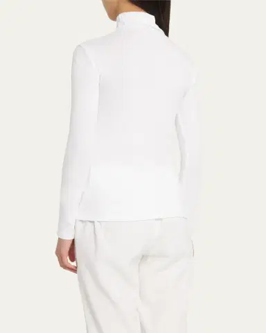 Vince Essential Long-Sleeve Cotton Turtleneck Top | Thumbnail 3 Vince Essential Long-Sleeve Cotton Turtleneck Top | Thumbnail 3