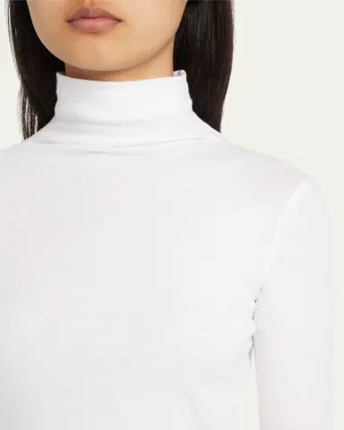 Vince Essential Long-Sleeve Cotton Turtleneck Top | Thumbnail 5 Vince Essential Long-Sleeve Cotton Turtleneck Top | Thumbnail 5