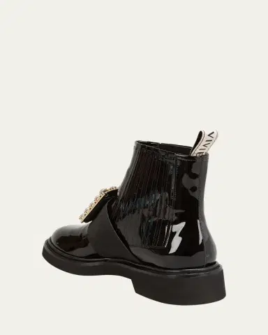 Roger Vivier Viv' Rangers Patent Chelsea Booties with Crystal Buckle | Thumbnail 2 Roger Vivier Viv' Rangers Patent Chelsea Booties with Crystal Buckle | Thumbnail 2