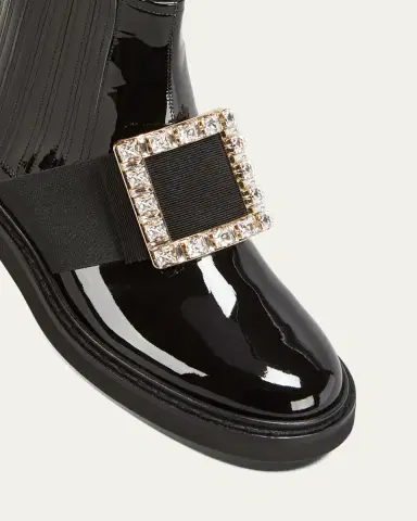 Roger Vivier Viv' Rangers Patent Chelsea Booties with Crystal Buckle | Thumbnail 3 Roger Vivier Viv' Rangers Patent Chelsea Booties with Crystal Buckle | Thumbnail 3