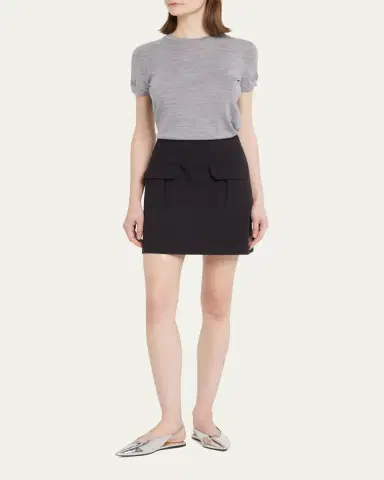 Theory Basic Regal Wool Short-Sleeve Tee | Thumbnail 2