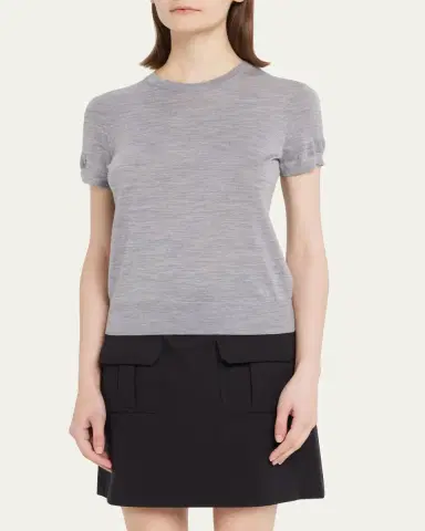 Theory Basic Regal Wool Short-Sleeve Tee | Thumbnail 4