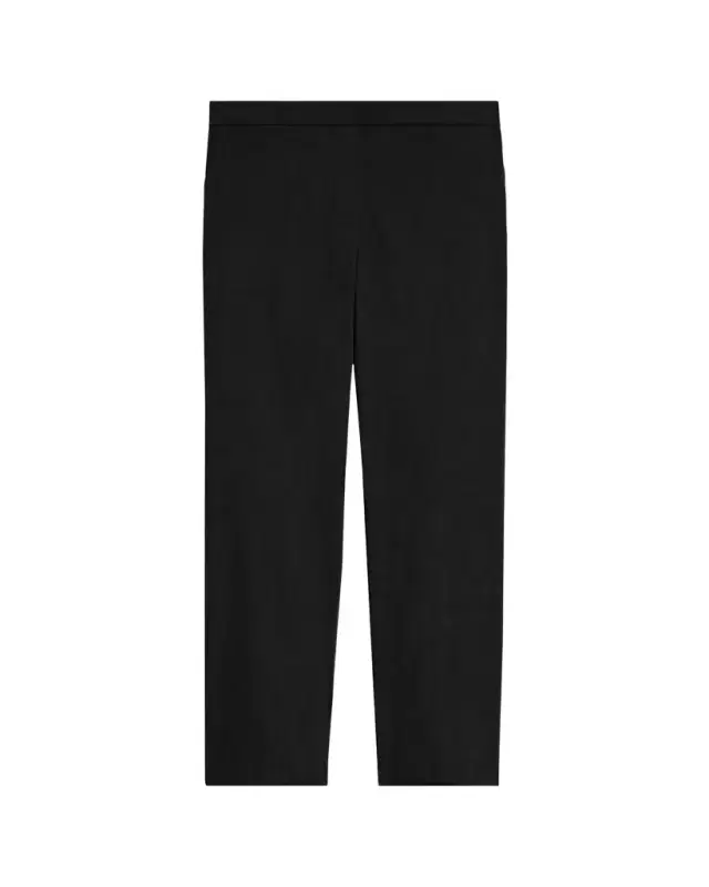 Theory Treeca Good Linen Cropped Pull-On Ankle Pants