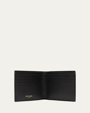 Saint Laurent Men's YSL Croc-Embossed Bi-Fold Wallet | Thumbnail 4 Saint Laurent Men's YSL Croc-Embossed Bi-Fold Wallet | Thumbnail 4
