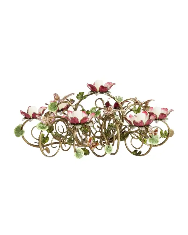 Jay Strongwater Floral & Butterfly Candelabra