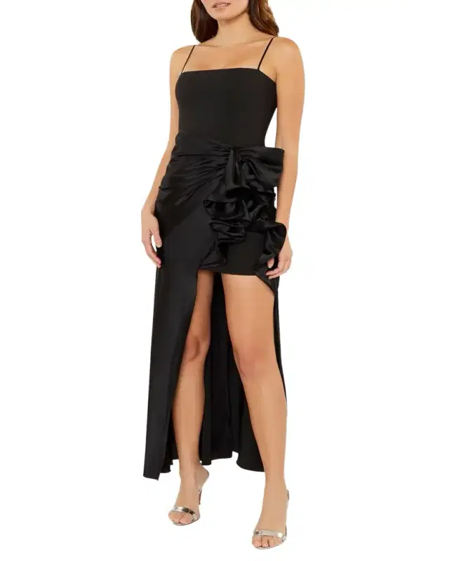 Cinq à Sept Drina Sleeveless Satin Wrap Gown