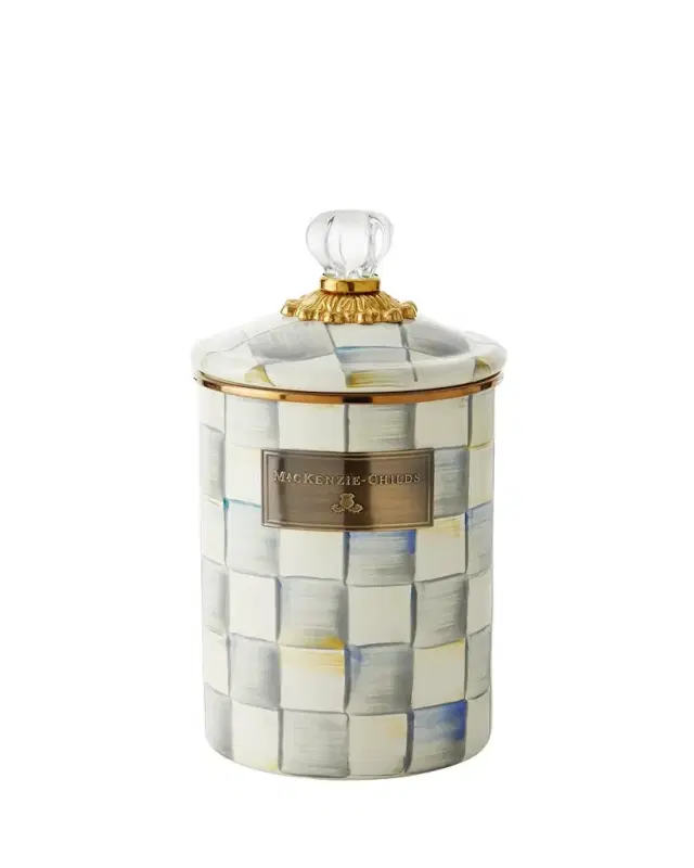MacKenzie-Childs Sterling Check  Canister