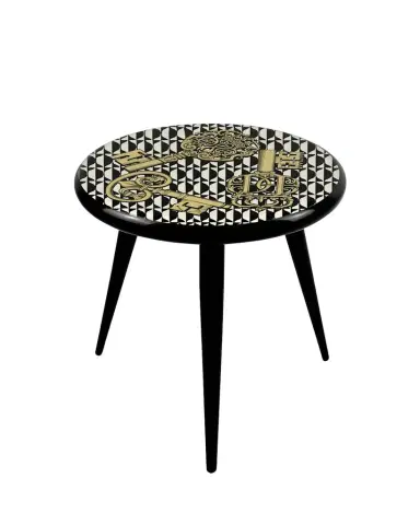 FORNASETTI Chiavi Oro e Losanghe Stool - 18" | Thumbnail 1 FORNASETTI Chiavi Oro e Losanghe Stool - 18" | Thumbnail 1