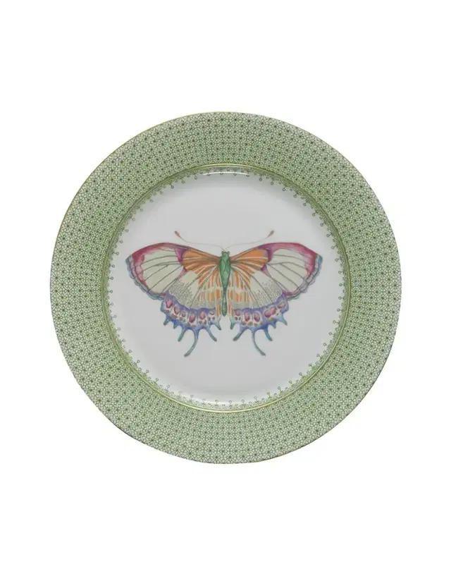 Mottahedeh Apple Lace Dessert Plate with Butterfly Center