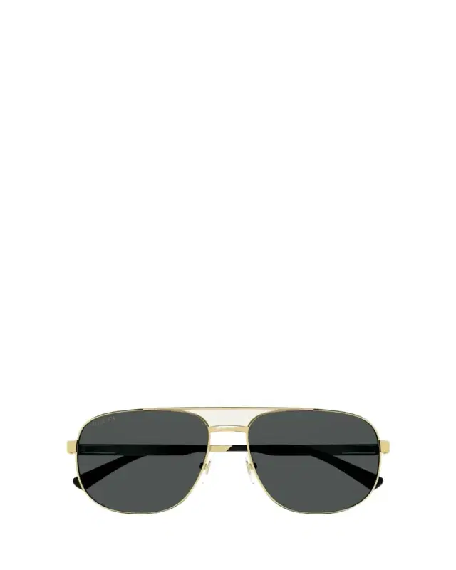 Men's Stripe Logo Metal Aviator Sunglasses
