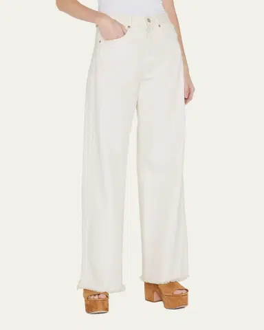 Veronica Beard Taylor Wide-Leg Frayed Jeans | Thumbnail 4 Veronica Beard Taylor Wide-Leg Frayed Jeans | Thumbnail 4