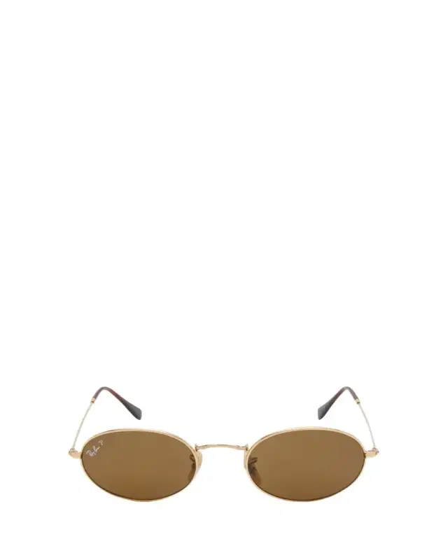 51mm Oval Metal Polarized Sunglasses