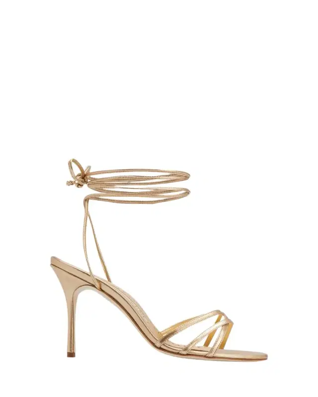 Leva Strappy Ankle-Wrap Sandals