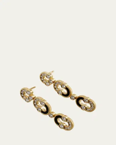 Viltier Magnetic Duo Earrings in Onyx, 18K Yellow Gold and Diamonds | Thumbnail 3