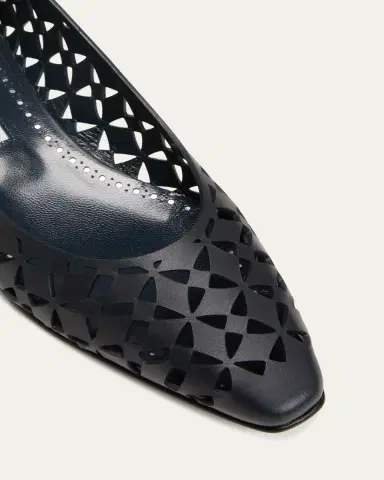 Manolo Blahnik Gelista Perforated Leather Ballerina Flats | Thumbnail 5
