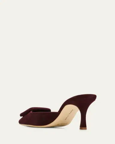 Manolo Blahnik Maysale Suede Buckle Mules | Thumbnail 2