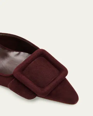 Manolo Blahnik Maysale Suede Buckle Mules | Thumbnail 3