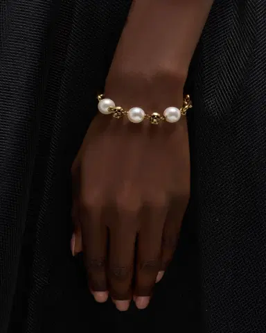 McQueen Pearly Chain and Skull Bracelet | Thumbnail 6