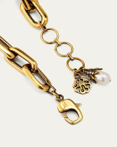 McQueen Pearly Chain and Skull Bracelet | Thumbnail 8