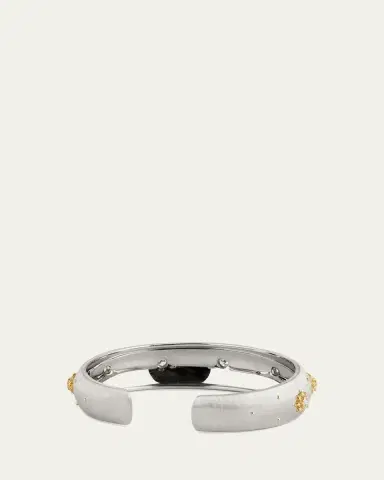 Buccellati 18K White Gold Macri Classica Cuff Bracelet with Diamonds | Thumbnail 4 Buccellati 18K White Gold Macri Classica Cuff Bracelet with Diamonds | Thumbnail 4
