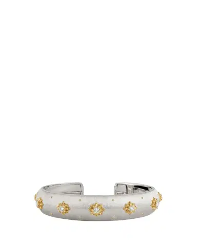 Buccellati 18K White Gold Macri Classica Cuff Bracelet with Diamonds | Thumbnail 1 Buccellati 18K White Gold Macri Classica Cuff Bracelet with Diamonds | Thumbnail 1
