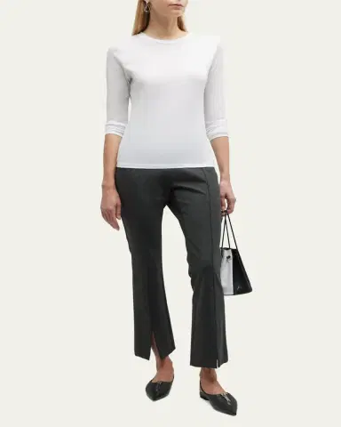 Theory Tiny Tee Long-Sleeve Cotton T-Shirt | Thumbnail 2