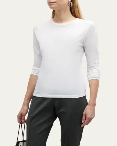 Theory Tiny Tee Long-Sleeve Cotton T-Shirt | Thumbnail 4